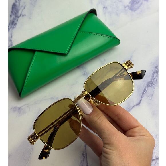 NEW Bottega Veneta BV1380S Gold Rounded Sunglasses main image 7